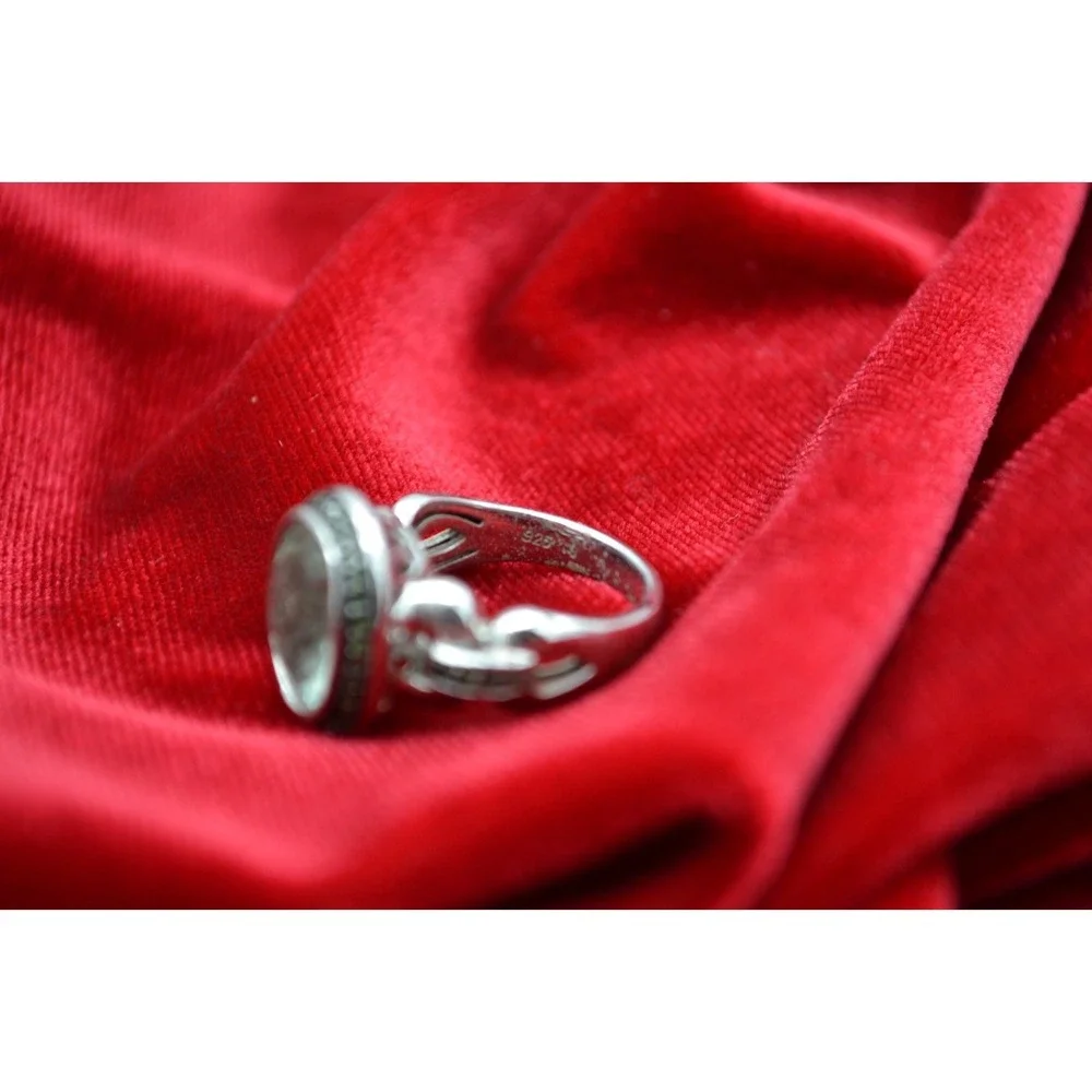 VICTORIA WIECK HSN‎ 925 Sterling Silver Green Prasiolite Diamond Size 6